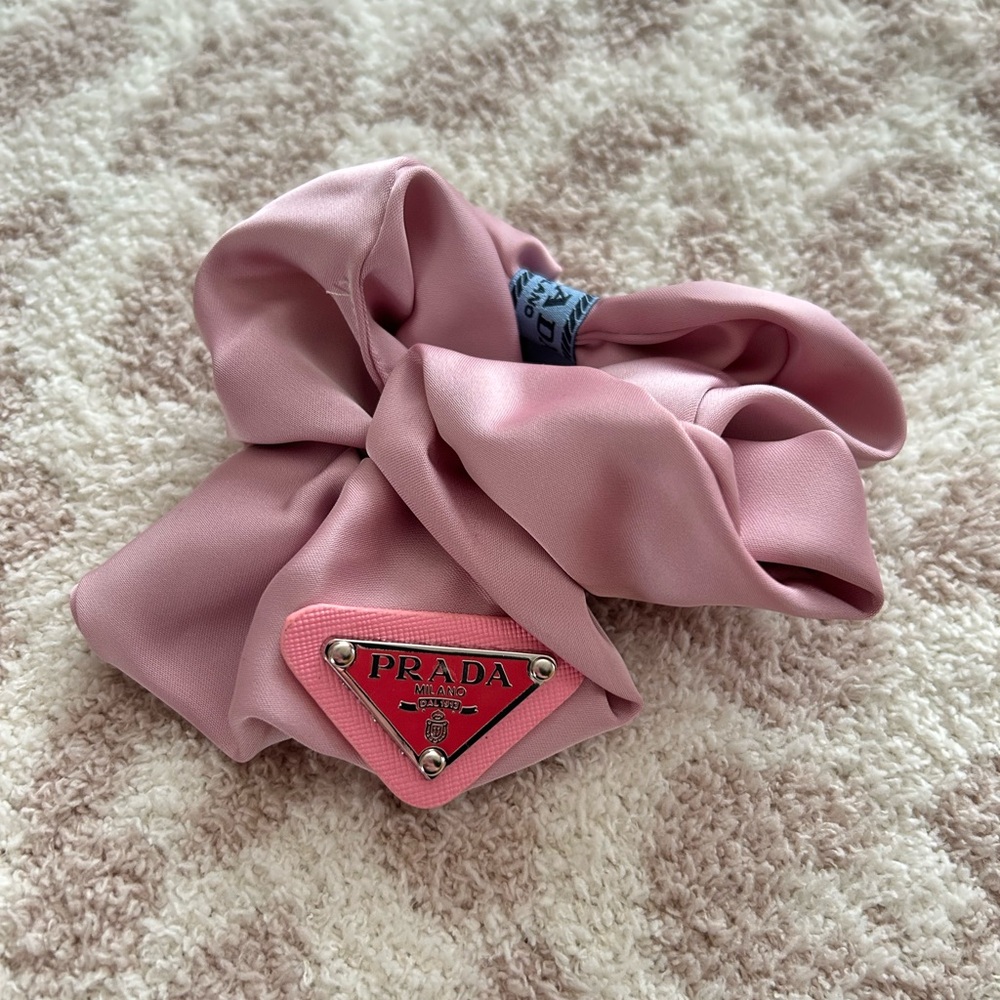 Pink Prada scrunchie